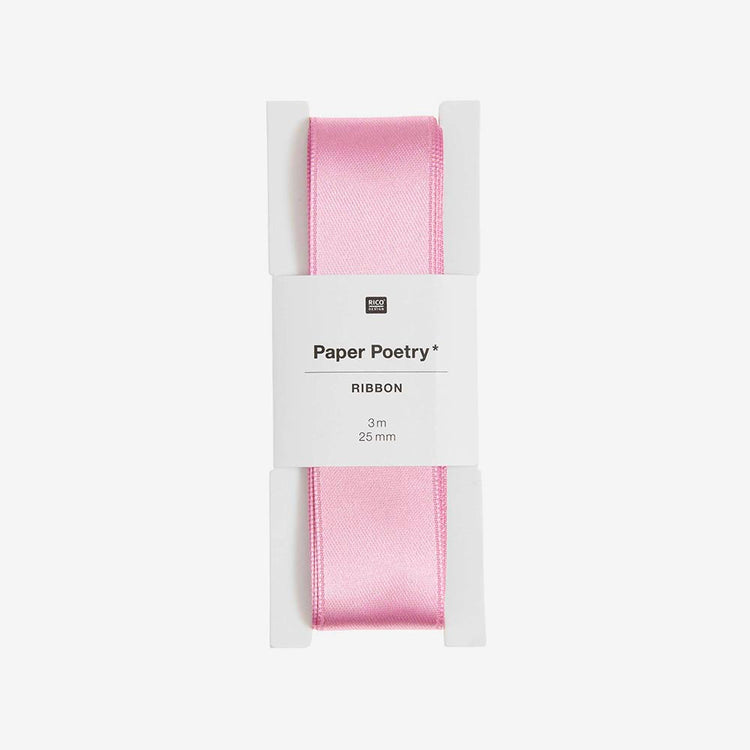 Ruban rose en satin parfait pour décoration Noël