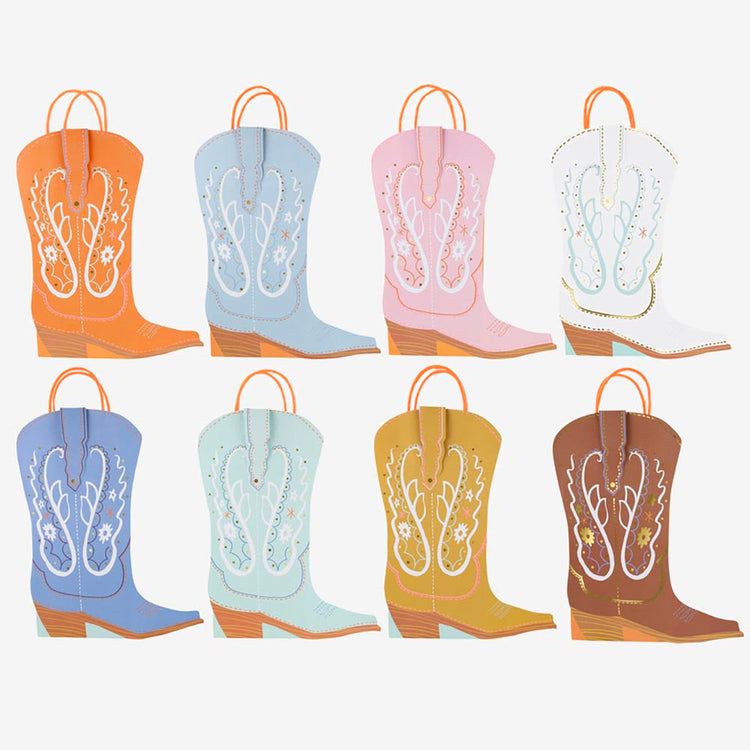 Sacs cadeaux santiags, pour souvenirs d’anniversaire western