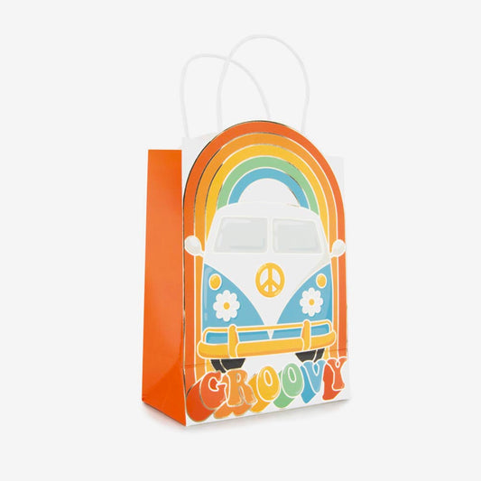 4 sacs cadeaux hippies à remplir pour anniversaire annee 60