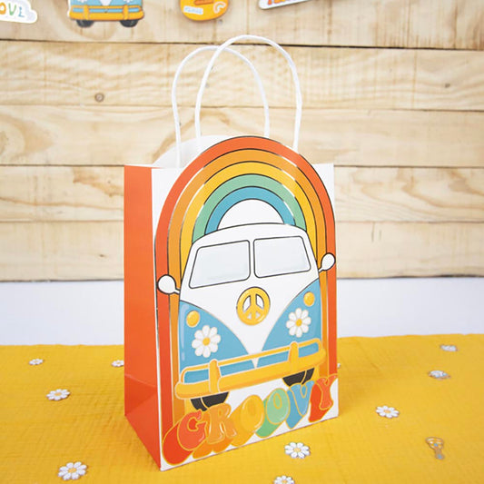 4 sacs cadeaux hippies : cadeau invité anniversaire annee 60