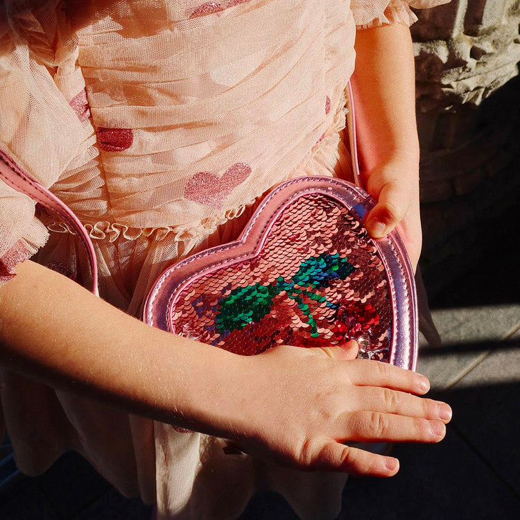sac à main cœur sequin magique : idée cadeau enfant anniversaire