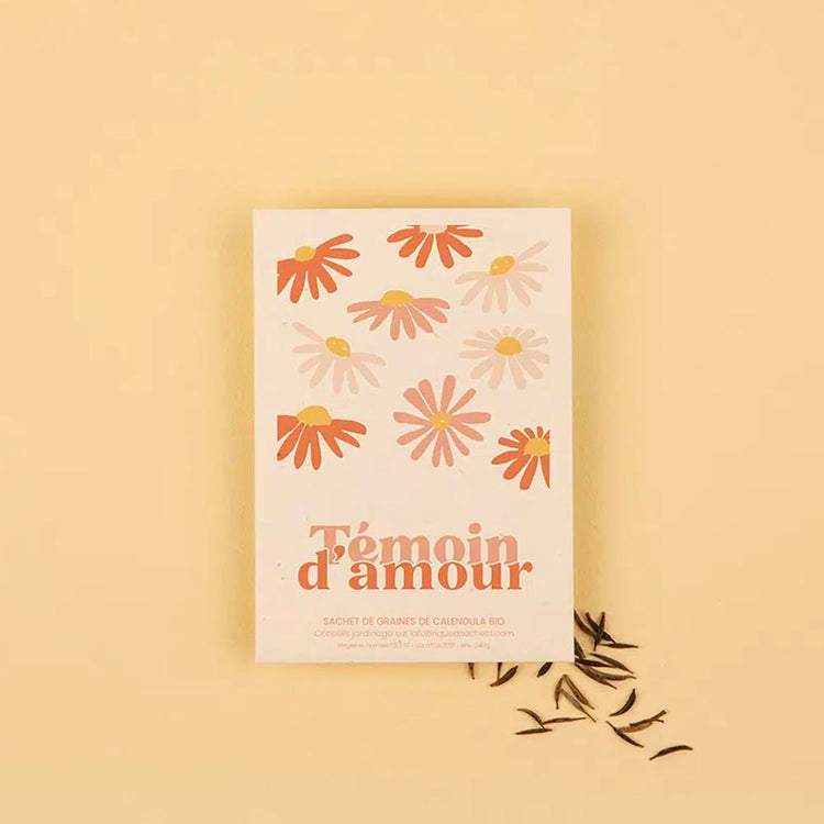 Sachet de graines Témoin d'amour : idee cadeau temoin mariage