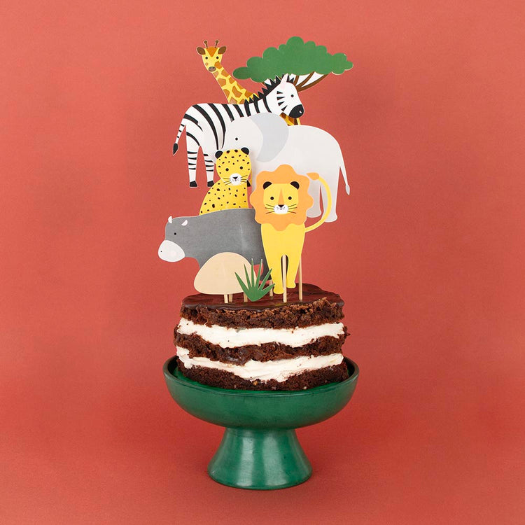 8 toppers safari - Décoration anniversaire et baby shower