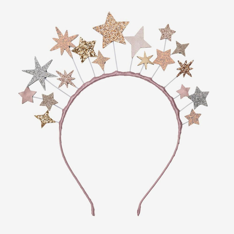 serre-tête étoiles dorées déguisement de fête