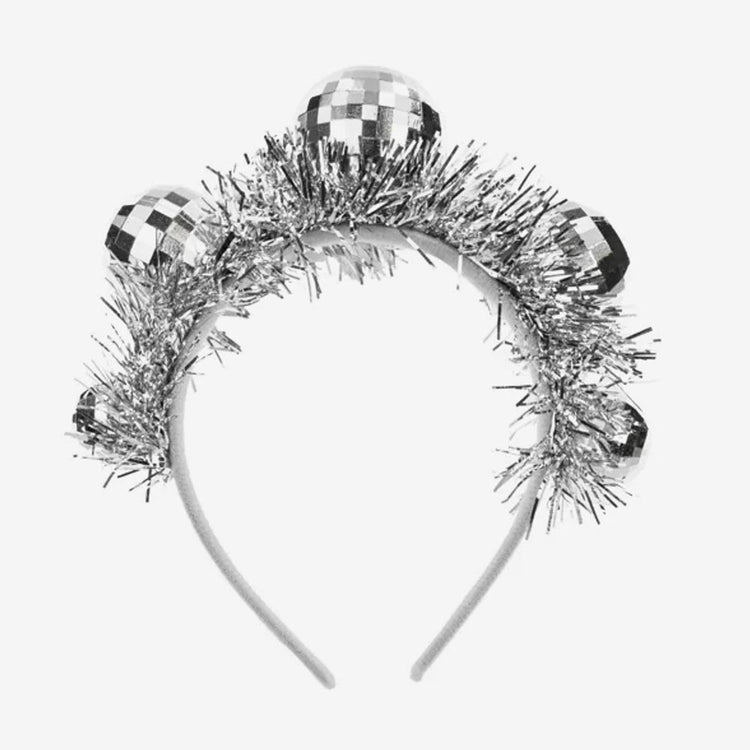 serre-tête boule à facette pour se déguiser et photobooth de nouvel an