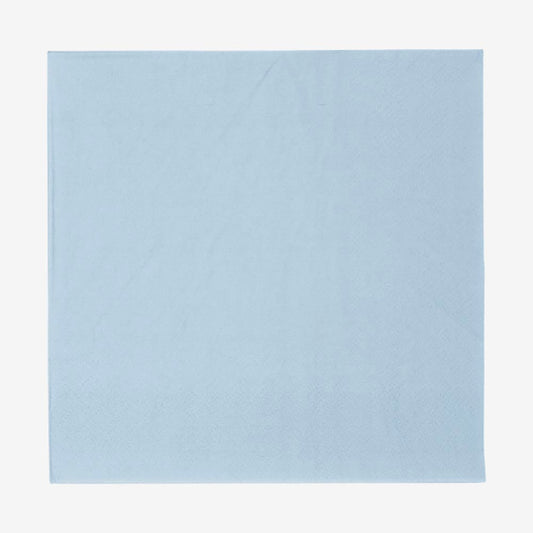20 serviettes en papier ecofriendly bleu : deco de table baby shower