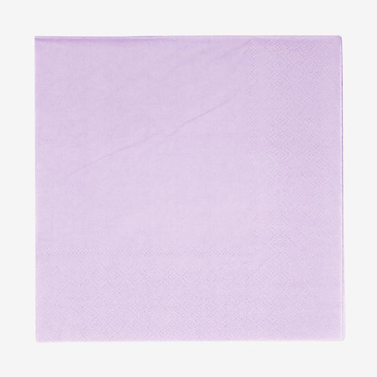 20 serviettes en papier ecofriendly mauve : deco table baby shower