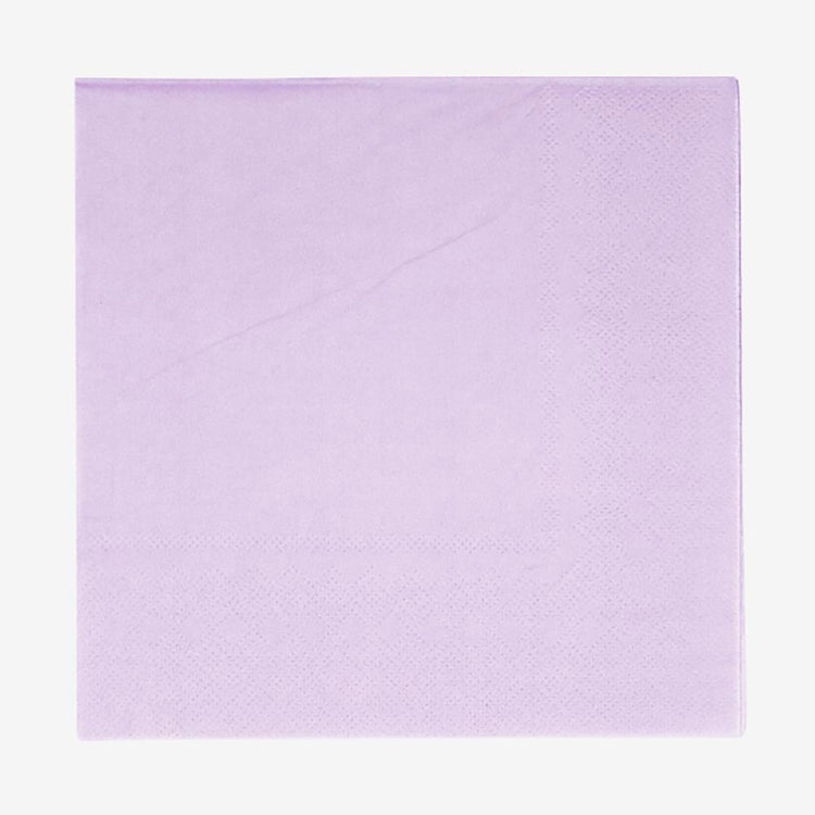 20 serviettes en papier ecofriendly mauve : deco table baby shower