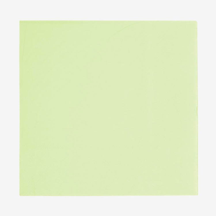 20 serviettes en papier ecofriendly vert : deco table gender reveal