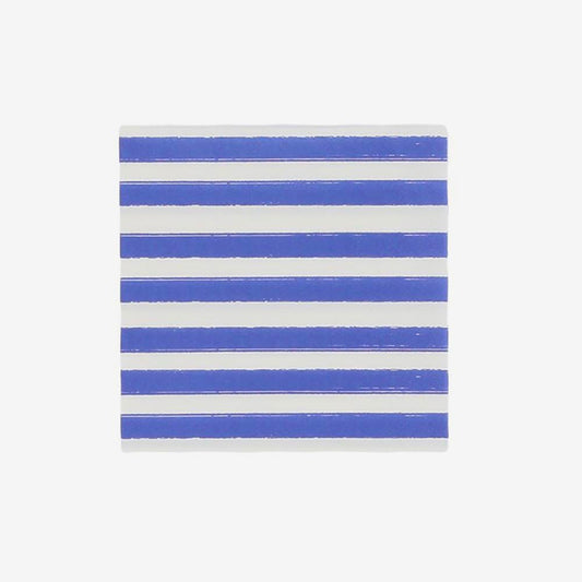 Serviettes rayées bleues pour anniversaire marin