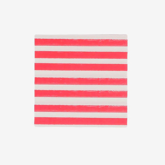 Serviettes rayures rouges pour anniversaire ou barbecue