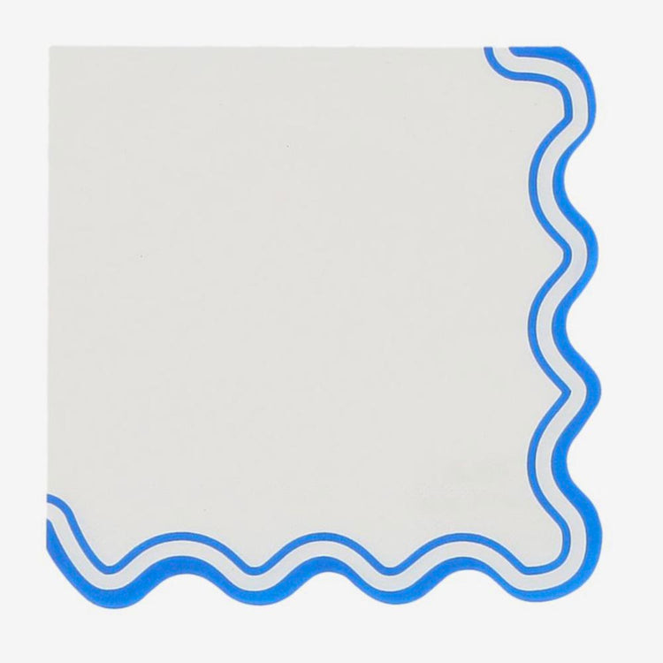 Serviettes vagues bleues pour fĂȘte bord de mer