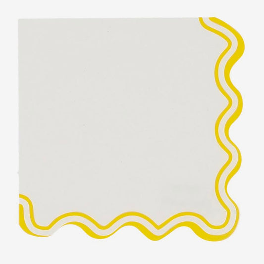 Serviettes Ă vagues jaunes pour fĂȘte estivale