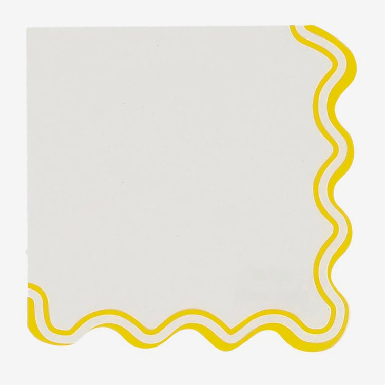 Serviettes Ă vagues jaunes pour fĂȘte estivale