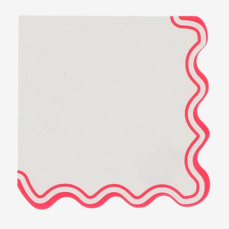 Serviettes vagues rouges pour déco festive