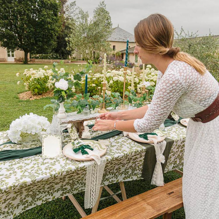 Pack de 16 serviettes botanica, touche végétale pour un repas chic