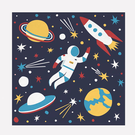 Serviettes espace pour déco anniversaire cosmique