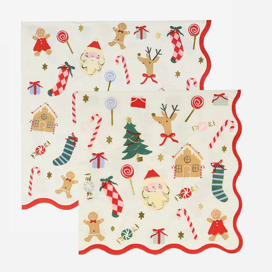 Serviettes papier motifs Noel Meri Meri pour décoration de table Noel