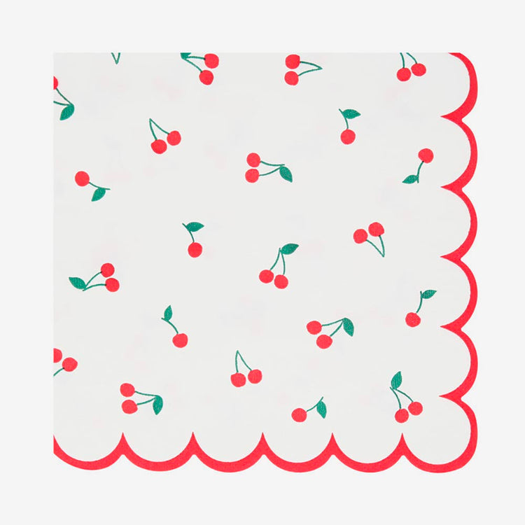 16 serviettes cerises - DĂ©coration de fĂȘte originale