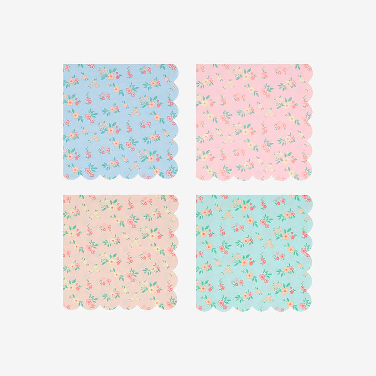 Serviettes fleurs vintage, pour une ambiance printaniĂšre