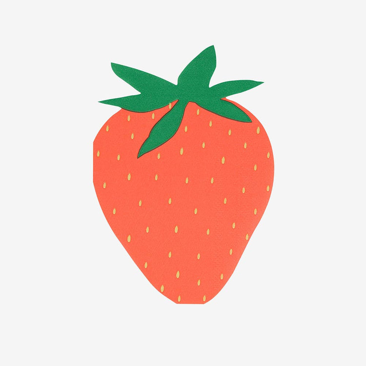 Serviettes en papier fraise, parfaites pour une fête fruitée et colorée
