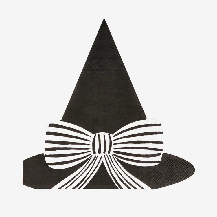 16 serviettes en papier chapeau de sorcière meri meri pour déco table halloween