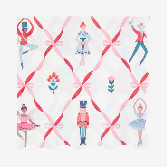 16 serviettes en papier casse-noisette meri meri pour décoration noël