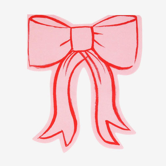 16 serviettes nœuds roses, une touche féminine et élégante