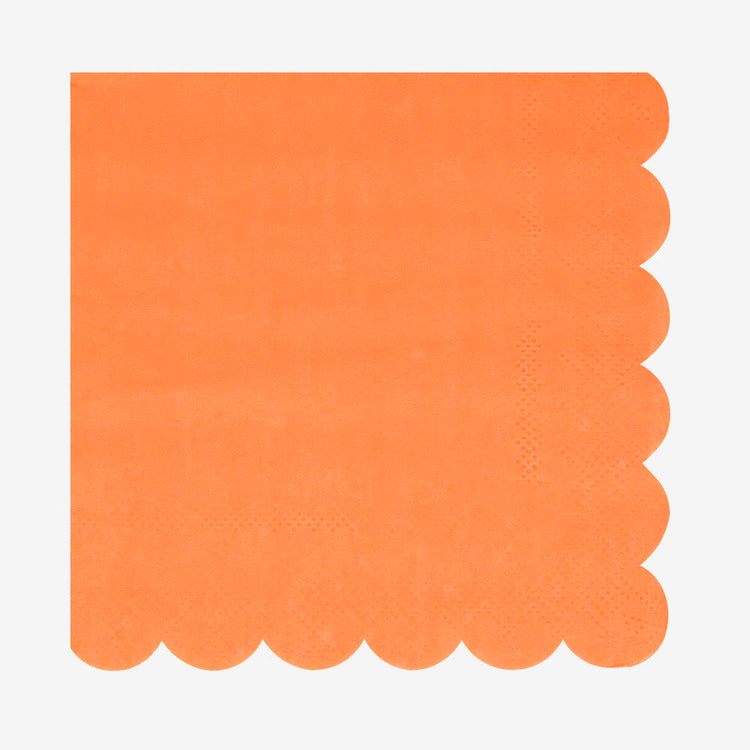 IdĂ©ales pour une fĂȘte de PĂąques, ces serviettes orange papaye apportent du peps