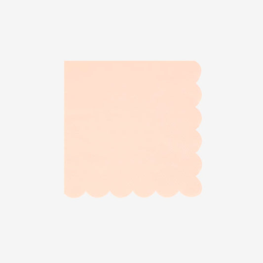 Parfaites pour une baby shower ou un mariage : serviettes rose pêche