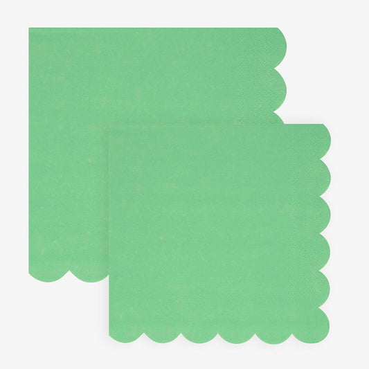 Serviettes en papier vert émeraude, pour une décoration tropicale