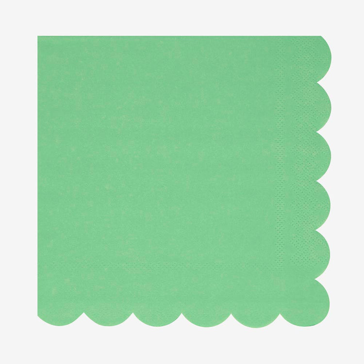 Serviettes en papier vert Ă©meraude, pour une fĂȘte koh-lanta