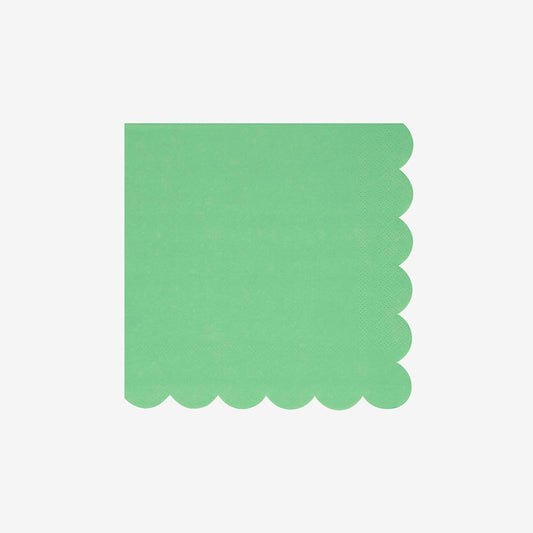 Serviettes en papier vert émeraude, pour un anniversaire enfant
