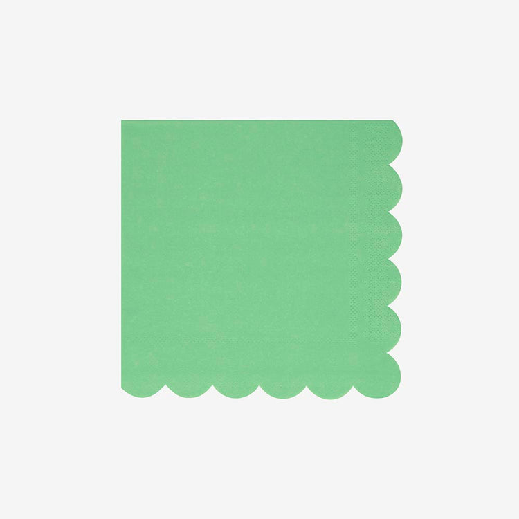 Serviettes en papier vert émeraude, pour un anniversaire enfant