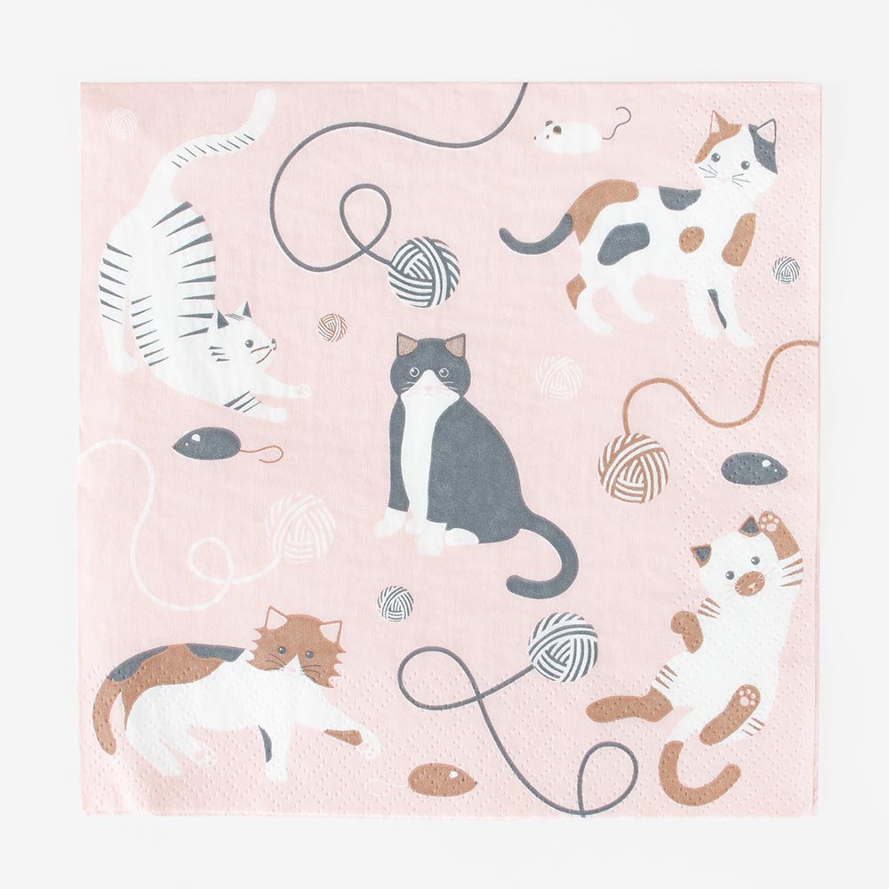 20 serviettes en papier anniversaire chat My Little Day