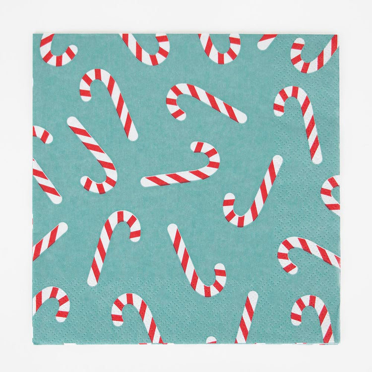 20 serviettes en papier sucre d'orge pour deco de table noel