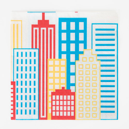 Serviettes en papier : deco de table anniversairesuper heros