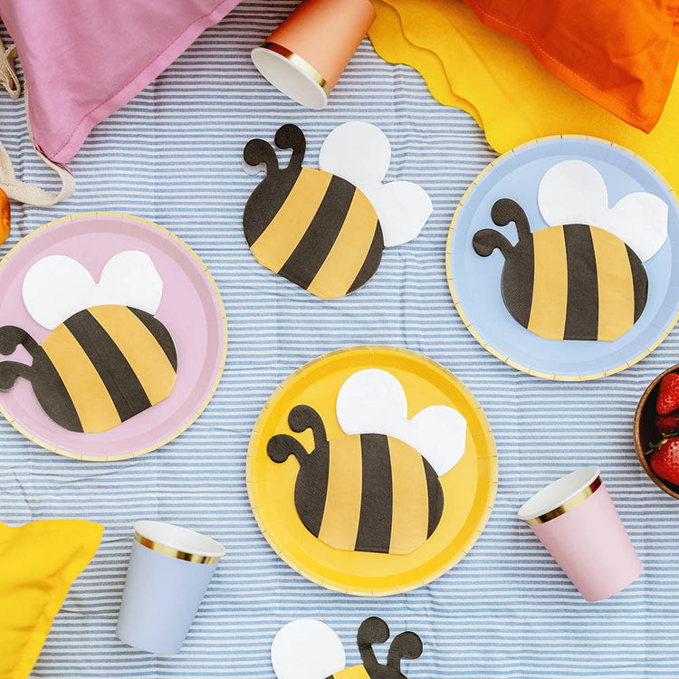 Serviettes en forme d’abeille pour goûter ludique