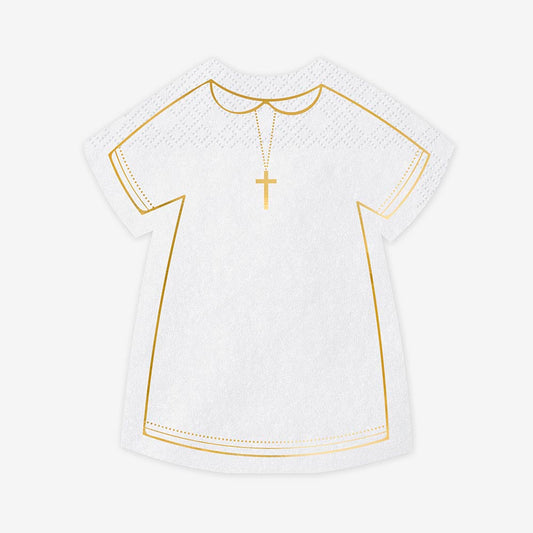 20 serviettes en papier robe pour deco de table Baptême
