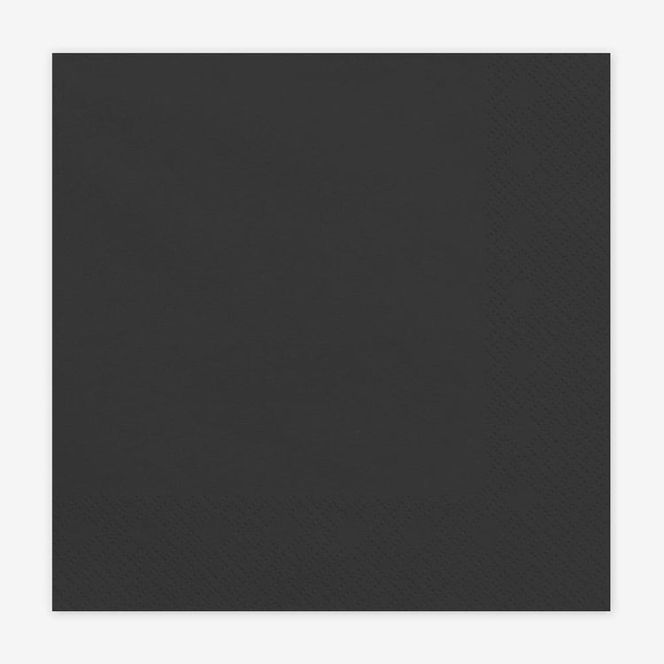 Serviettes noires pour anniversaire, mariage, baptĂȘme
