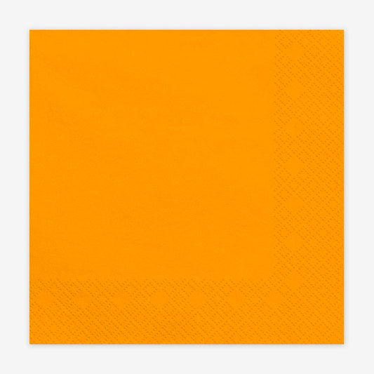 Serviettes orange pour anniversaire, mariage, baptême