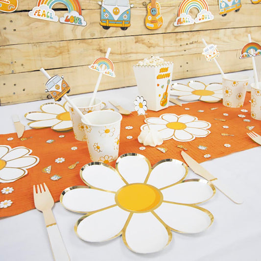 16 serviettes en papier marguerites : deco de table paques