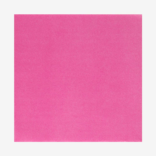 20 serviettes en carton rose bonbon : table anniversaire princesse