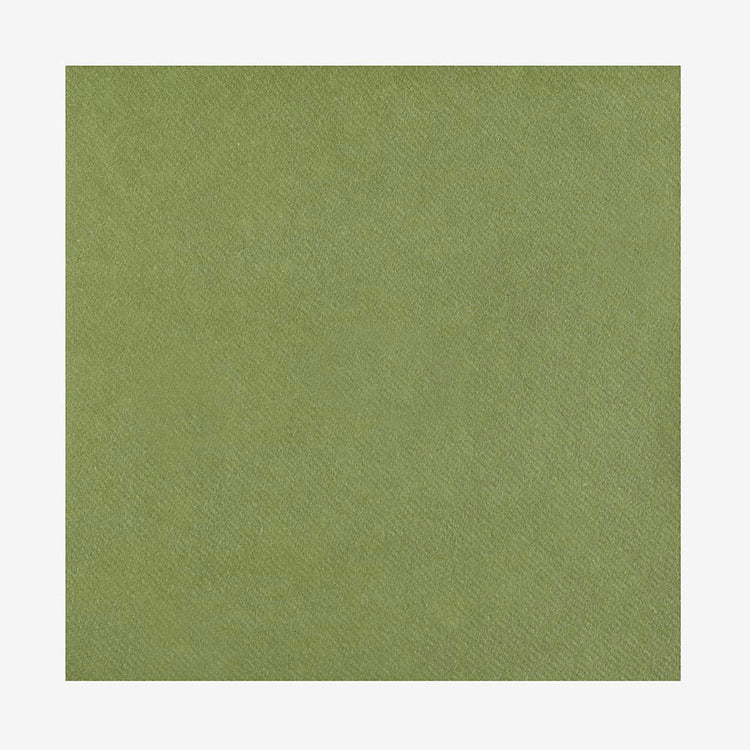 20 serviettes en carton sauge : deco de table mariage champetre