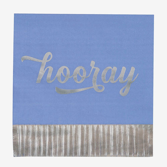 Serviettes en papier Hooray franges : deco anniversaire festive