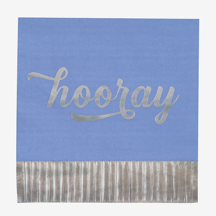 Serviettes en papier Hooray franges : deco anniversaire festive