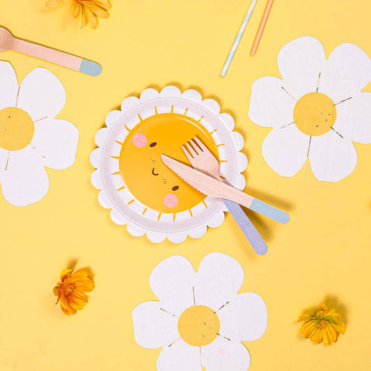 Des serviettes marguerite pour un anniversaire floral !