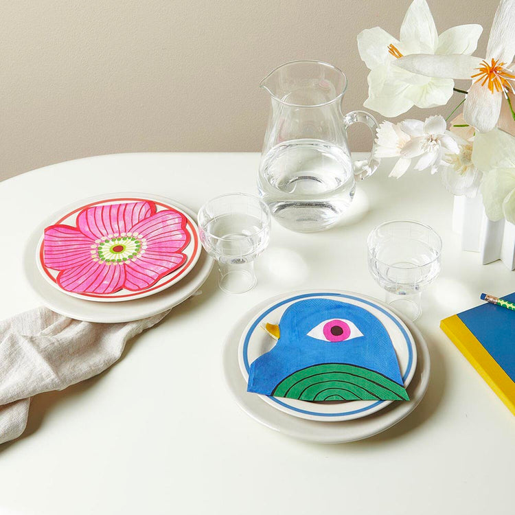 20 serviettes oiseaux pour anniversaire champĂȘtre