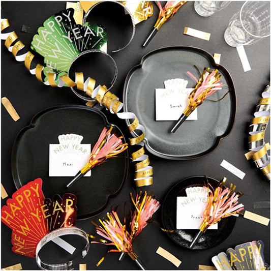 6 sifflets de fête rose et or pour faire la fête