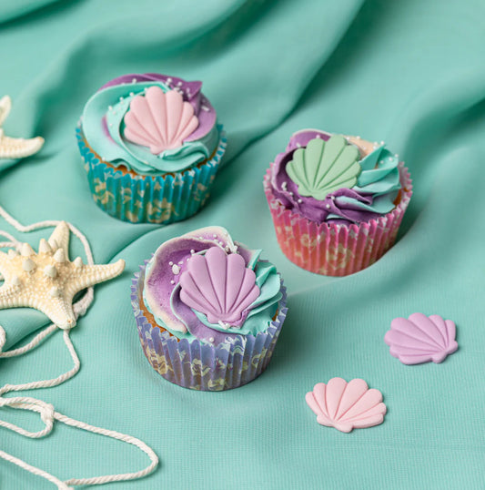 6 déco en sucre coquillage : decoration comestible theme mer